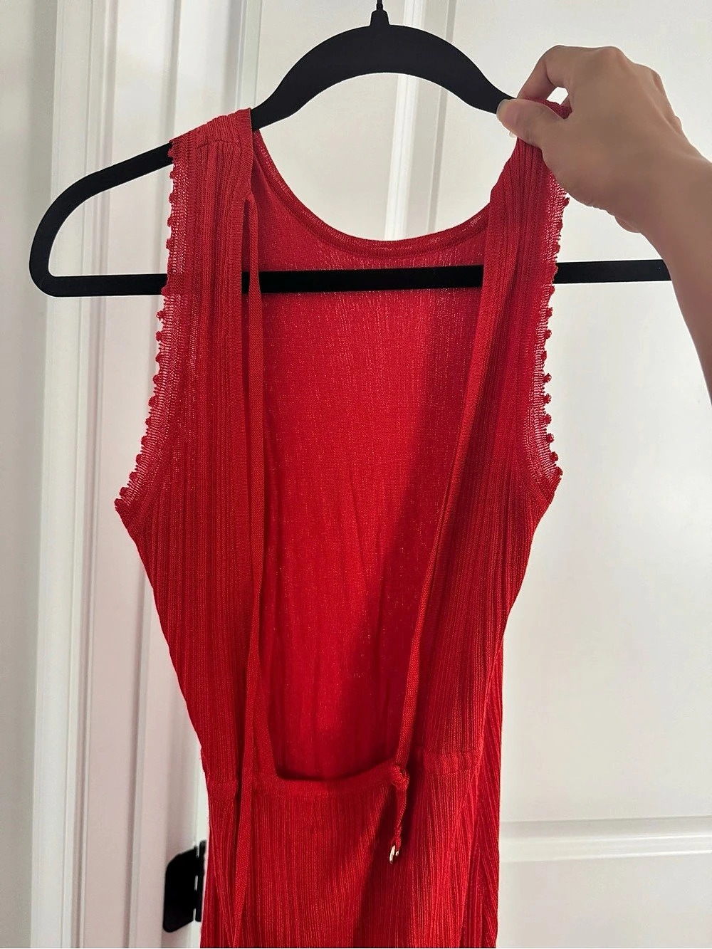 Red Maxi Dress with Open Back